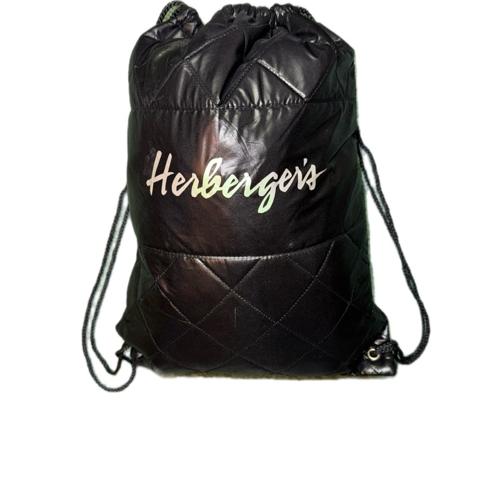 Herberger's Black Quilted Drawstring Backpack